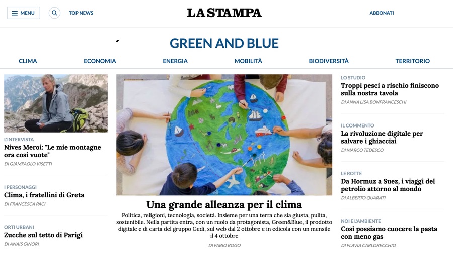 Nasce Green & Blue, dove l’ambiente incontra scienza ed economia
